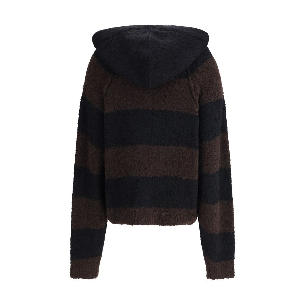 Petar Petrov Loose Fit Cropped Hooded Jumper