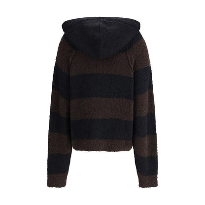 Petar Petrov Loose Fit Cropped Hooded Jumper