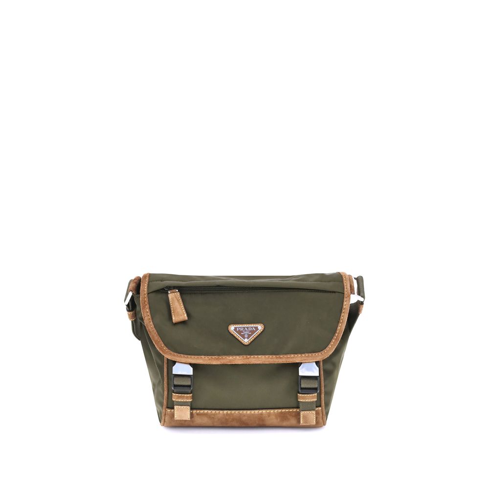 Prada Re-Nylon and Leather Medium Shoulder Bag