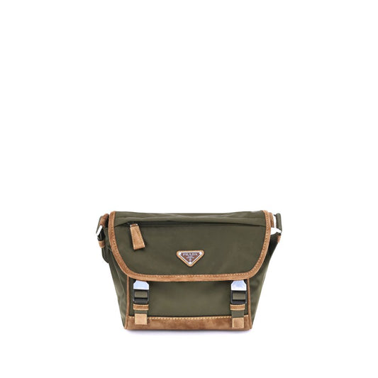 Prada Re-Nylon and Leather Medium Shoulder Bag