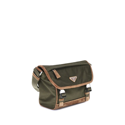 Prada Re-Nylon and Leather Medium Shoulder Bag