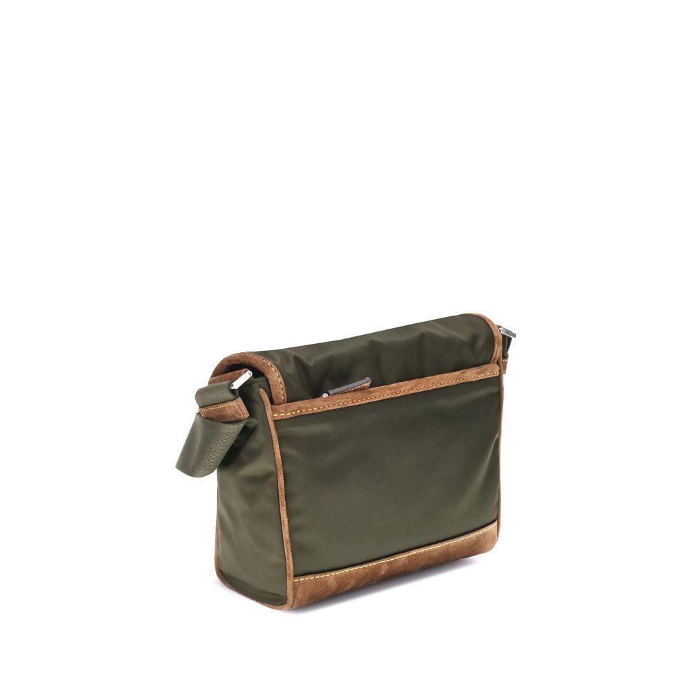 Prada Re-Nylon and Leather Medium Shoulder Bag