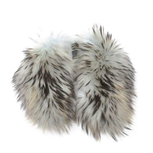 Mr&Mrs Italy Light Blue Polyester Scarf with Woman’s Fur Collar