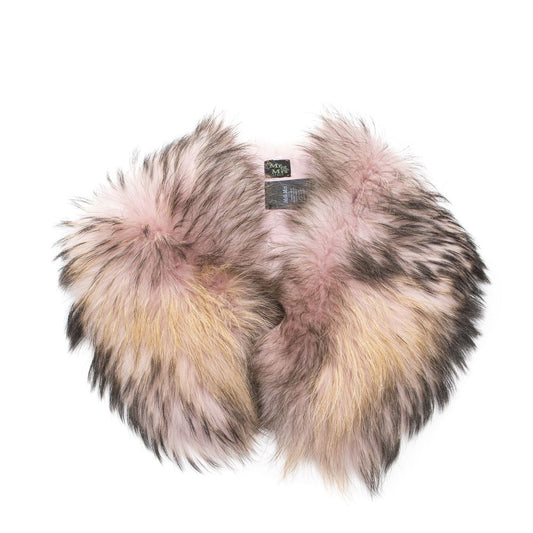 Mr&Mrs Italy Multicolor Polyester Scarf with Fur Collar