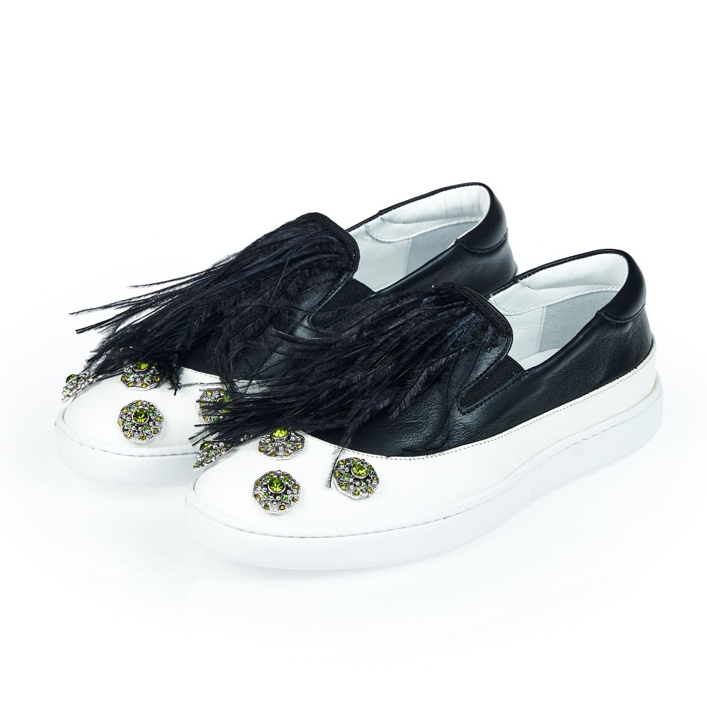 Mr & Mrs Italy Black Bovine Leather Women Slip-on Shoe