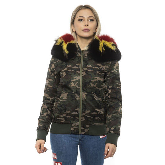 Mr&Mrs Italy Army Polyamide Bomber Jacket with Removable Fur