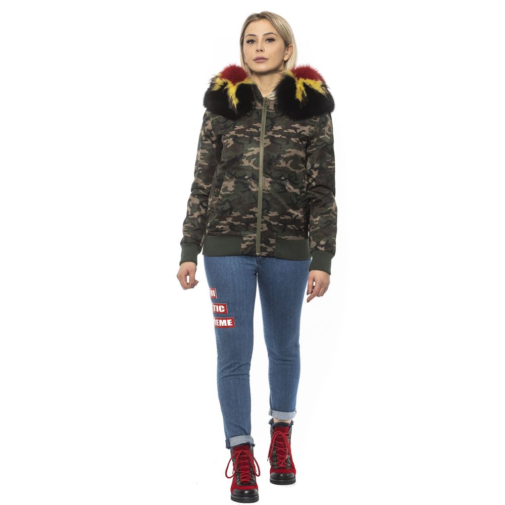 Mr&Mrs Italy Army Polyamide Bomber Jacket with Removable Fur