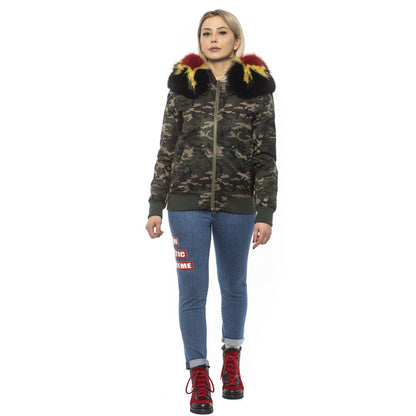Mr&Mrs Italy Army Polyamide Bomber Jacket with Removable Fur