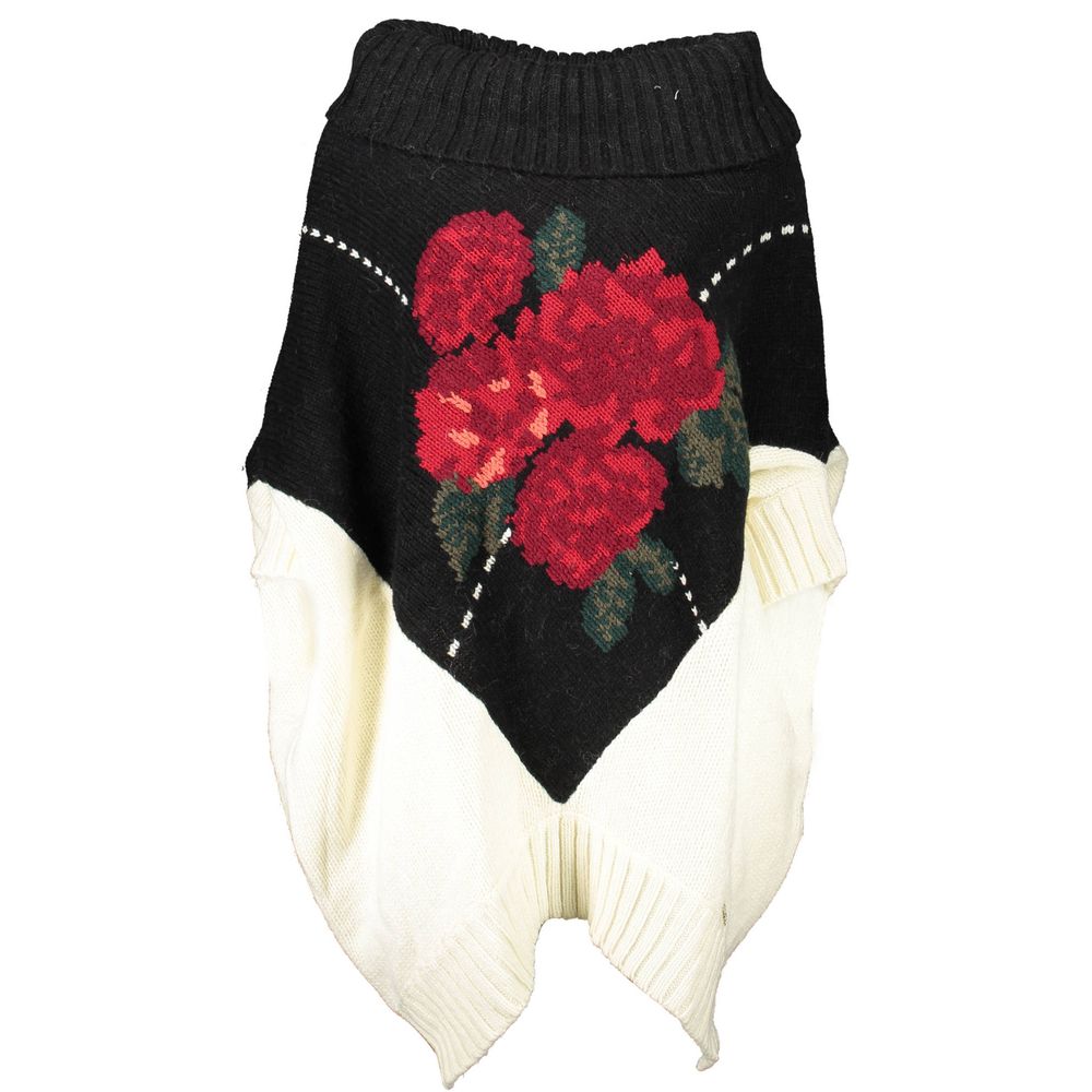 Blugirl White Wool Turtleneck Sweater with Contrasting Details