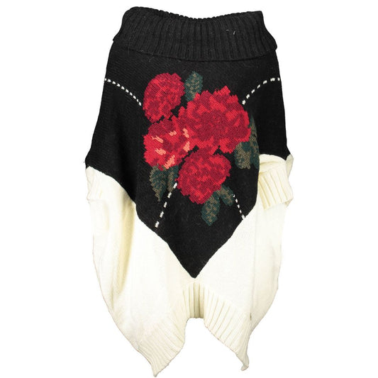 Blugirl White Wool Turtleneck Sweater with Contrasting Details