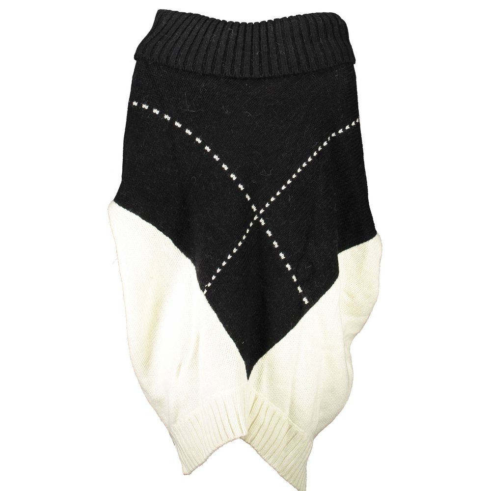 Blugirl White Wool Turtleneck Sweater with Contrasting Details