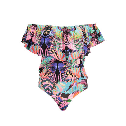 Desigual Black Polyester Bodysuit with Flounce