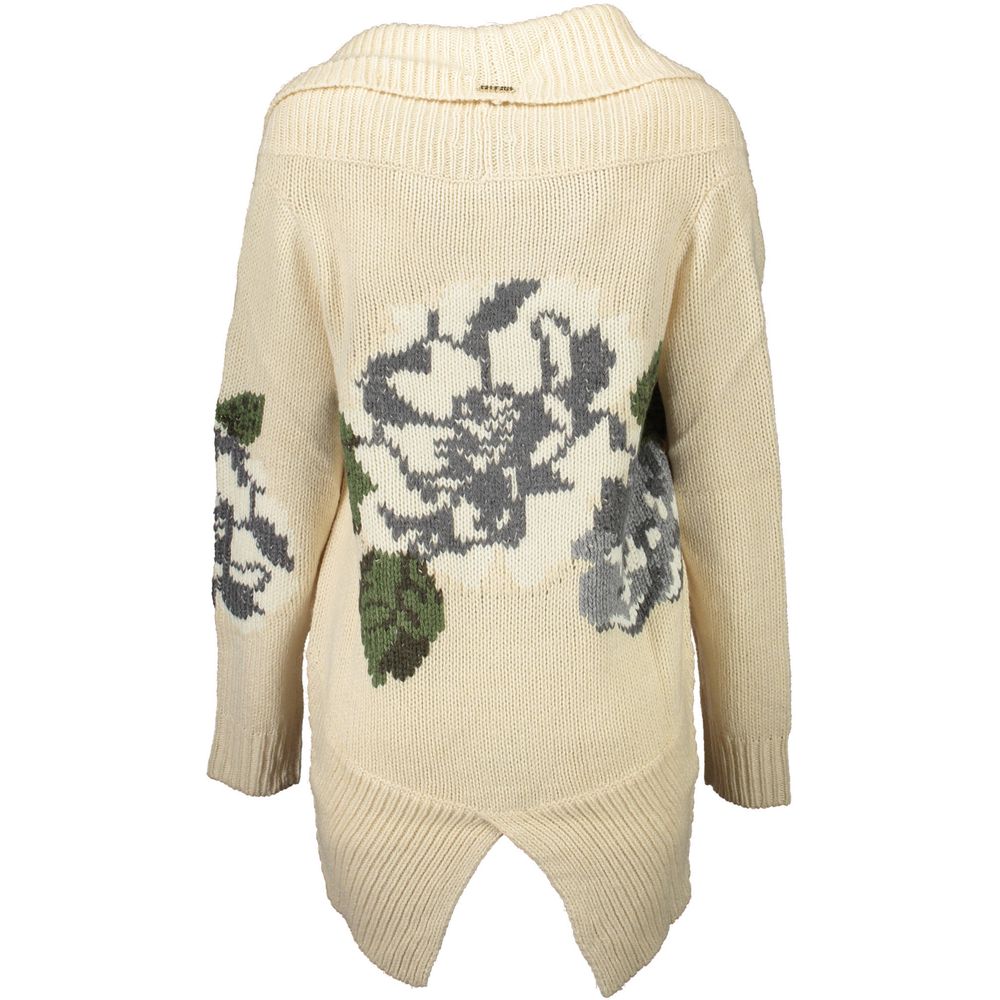 Blugirl Beige Wool Sweater - Elegant Open Cardigan