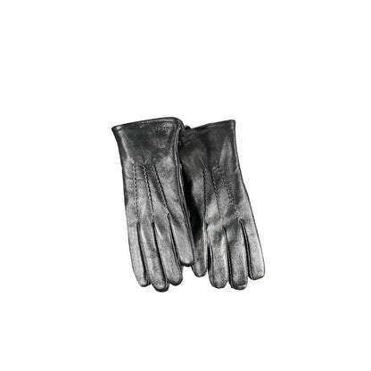 Guess Jeans Black Leather Gloves - Bold & Stylish Accessory