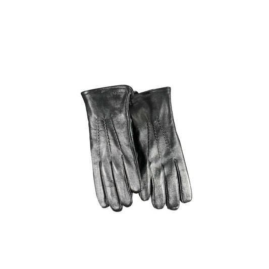 Guess Jeans Black Leather Gloves - Bold & Stylish Accessory