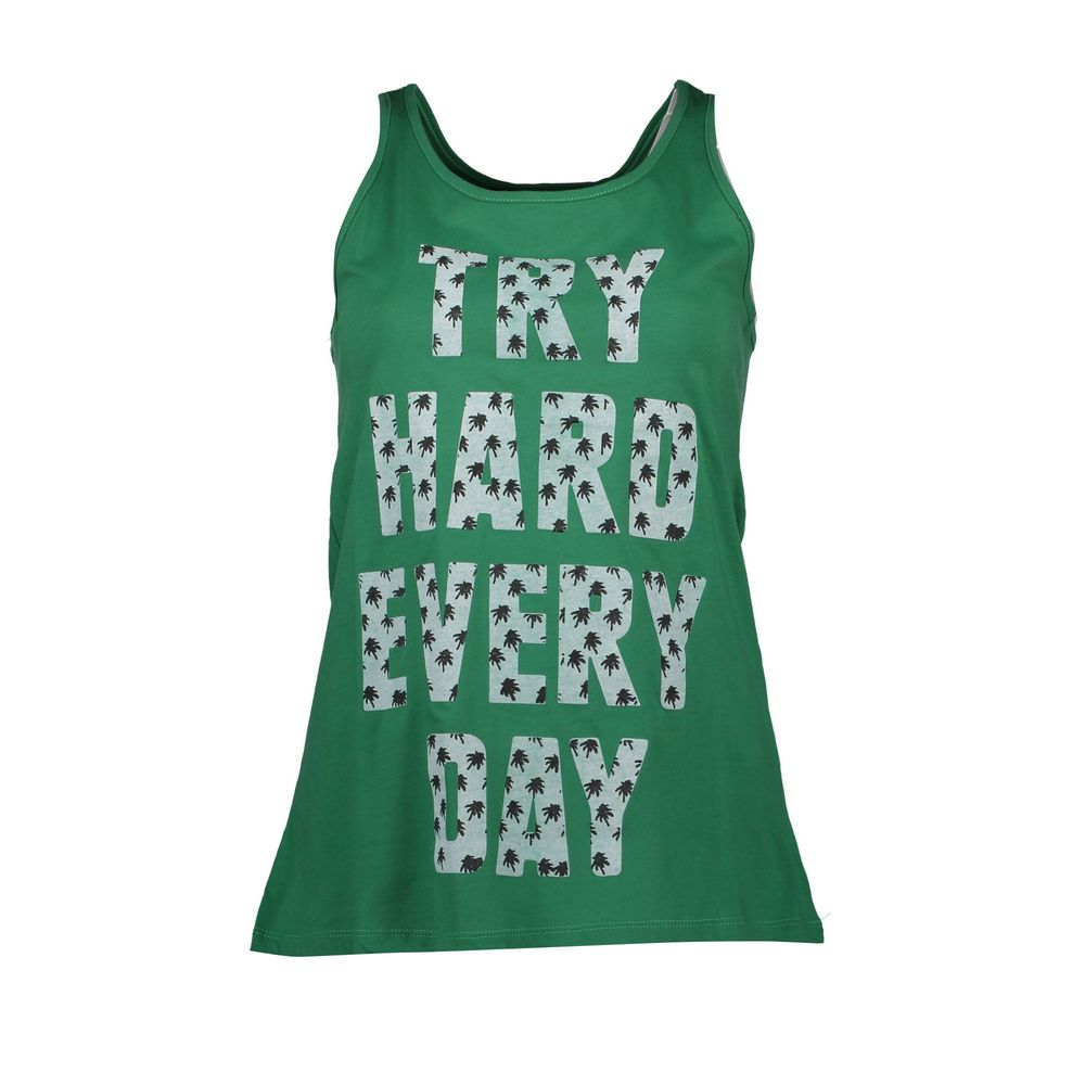 Silvian Heach Green Cotton Tank Top - Stylish Comfort for Everyday Wear