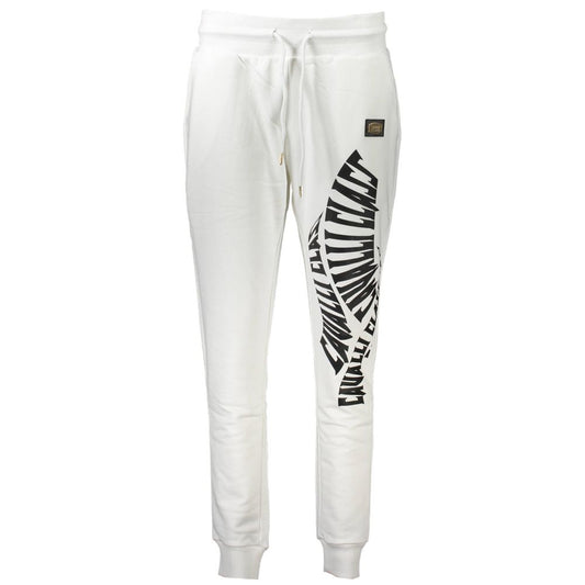 Cavalli Class White Cotton Sporty Trousers