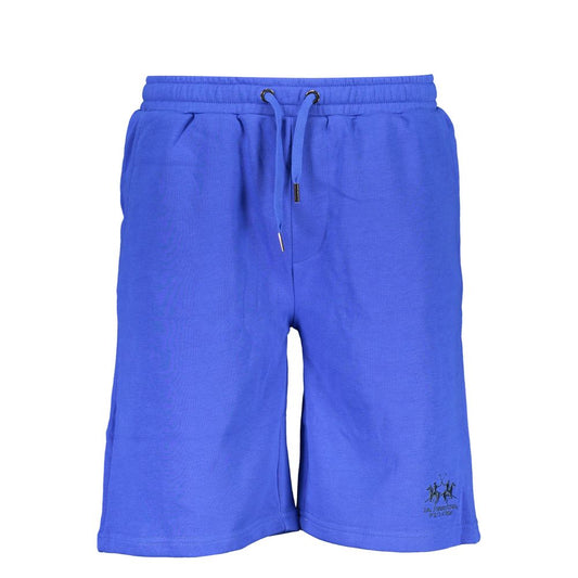 La Martina Blue Cotton Pant - Sporty Bermuda with Style