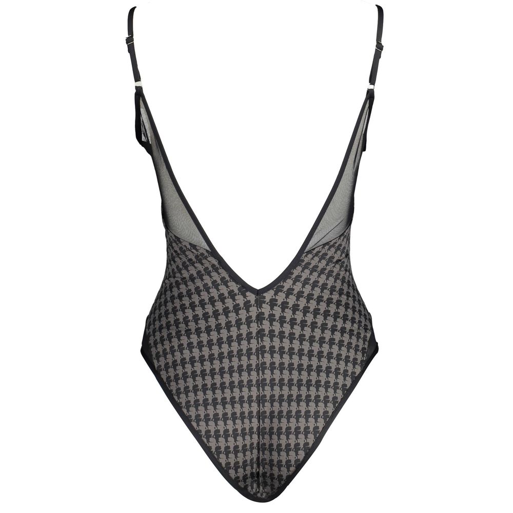 Karl Lagerfeld Black Elastane One-Piece Swimsuit