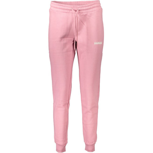 Napapijri Pink Cotton Pant – Slim Fit Sports Trousers