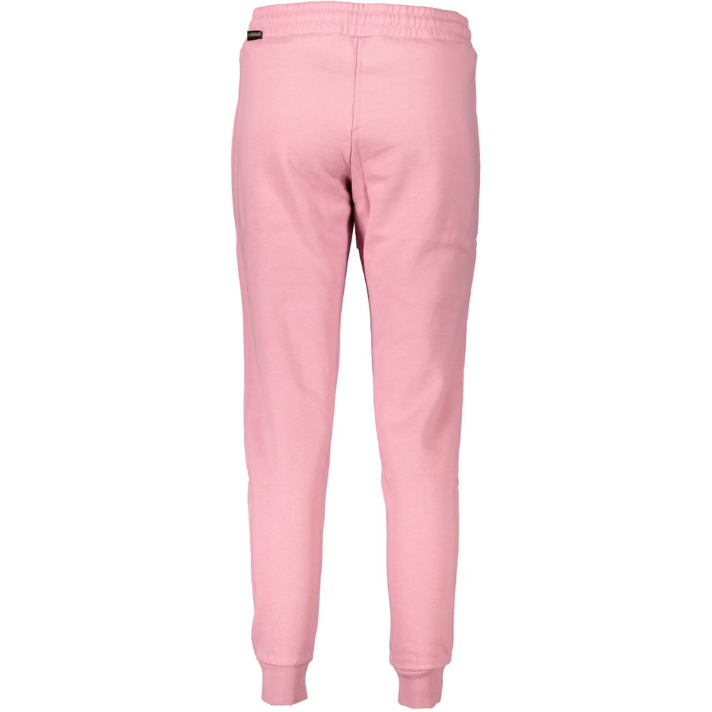 Napapijri Pink Cotton Pant – Slim Fit Sports Trousers