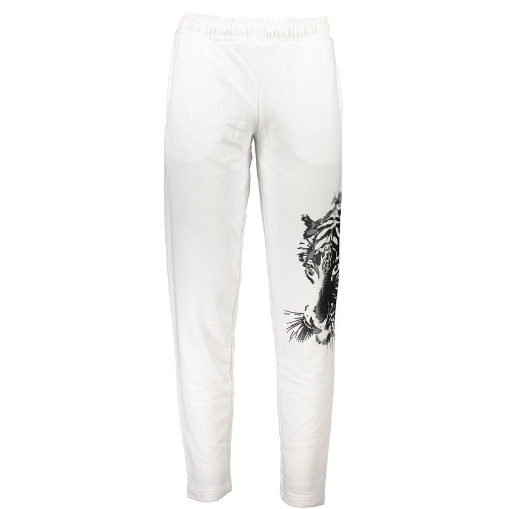 Cavalli Class White Cotton Sports Trousers