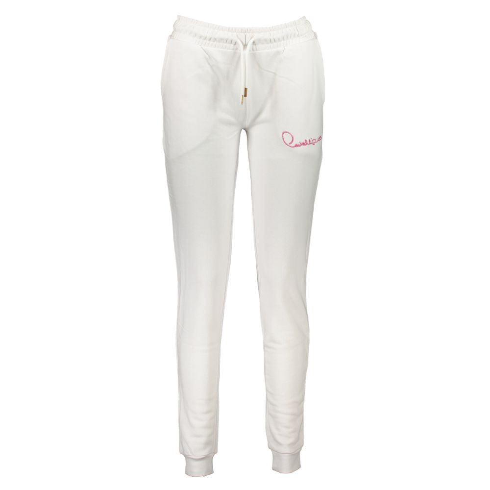 Cavalli Class White Cotton Sports Trousers