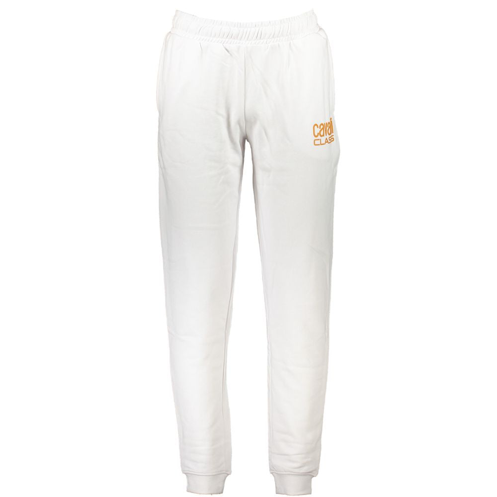 Cavalli Class White Cotton Sports Trousers