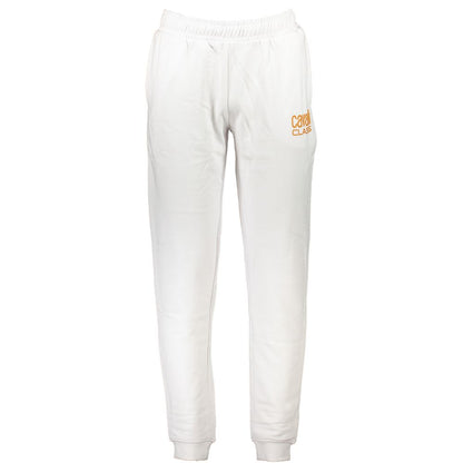 Cavalli Class White Cotton Sports Trousers