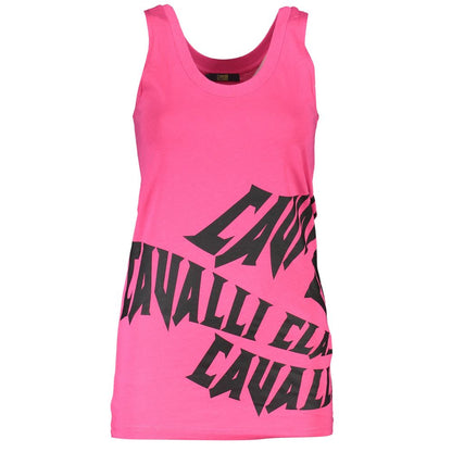Cavalli Class Pink Cotton Tank Top - Stylish Summer Essential