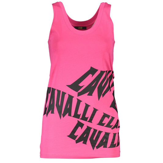 Cavalli Class Pink Cotton Tank Top - Stylish Summer Essential