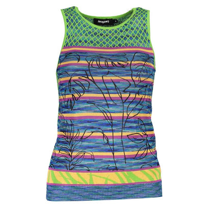 Desigual Green Cotton Tank Top - Embrace Your Individuality