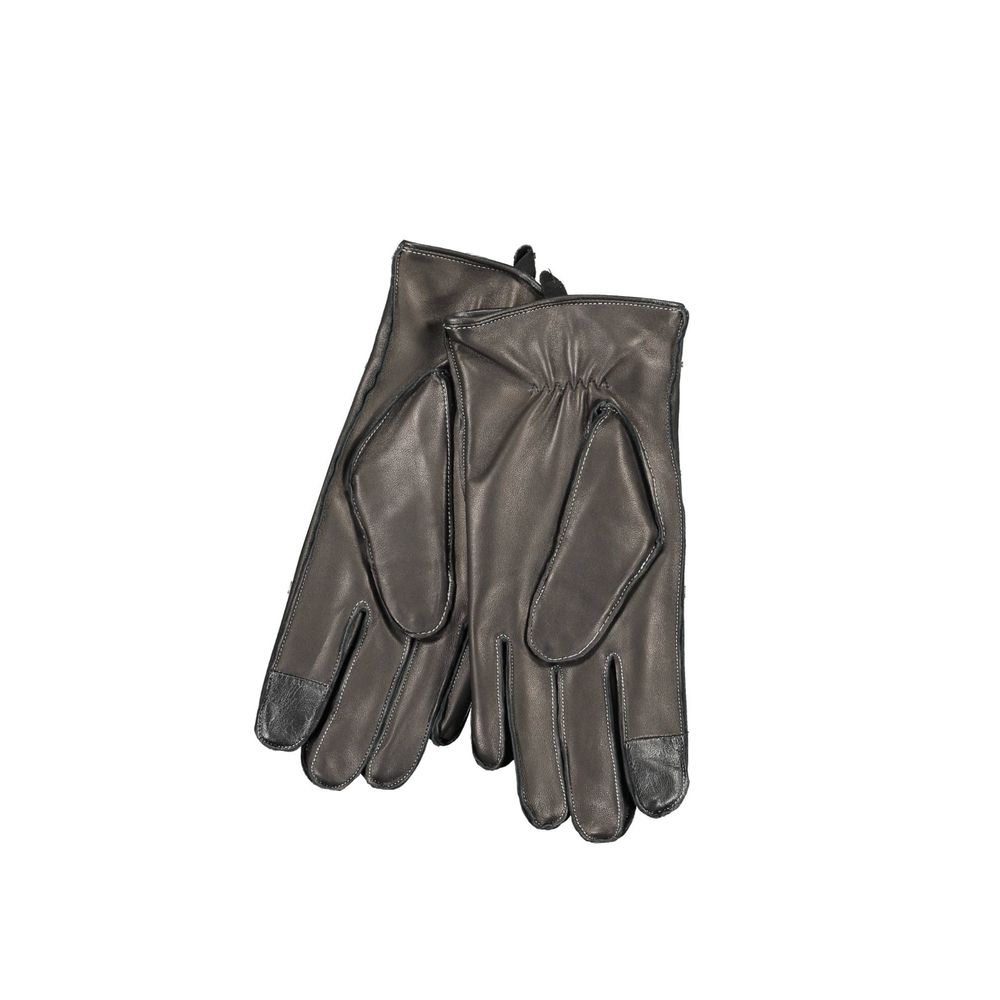 Calvin Klein Black Wool Gloves with Contrasting Details