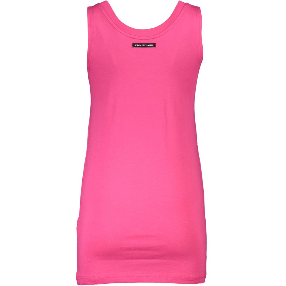 Cavalli Class Pink Cotton Tank Top - Effortless Style