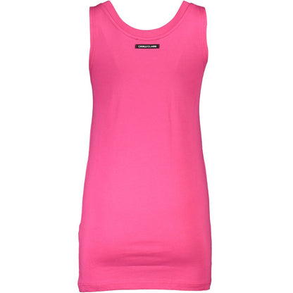 Cavalli Class Pink Cotton Tank Top - Effortless Style