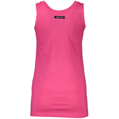 Cavalli Class Pink Cotton Tank Top – Effortless Everyday Elegance