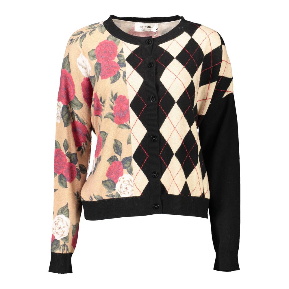 Blugirl Beige Cotton Sweater Cardigan with Waist Belt