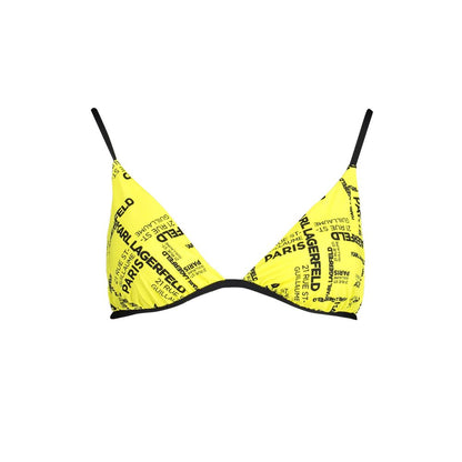 Karl Lagerfeld Yellow Elastane Triangle Swimsuit