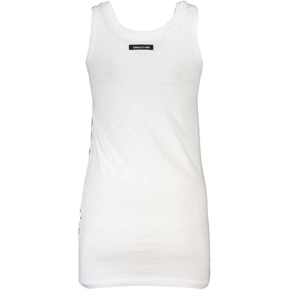 Cavalli Class White Cotton Tank Top - Effortless Style for Every Day