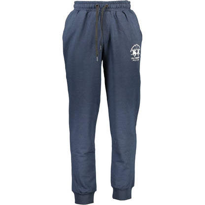La Martina Blue Cotton Pant - Stylish Comfort for Active Living