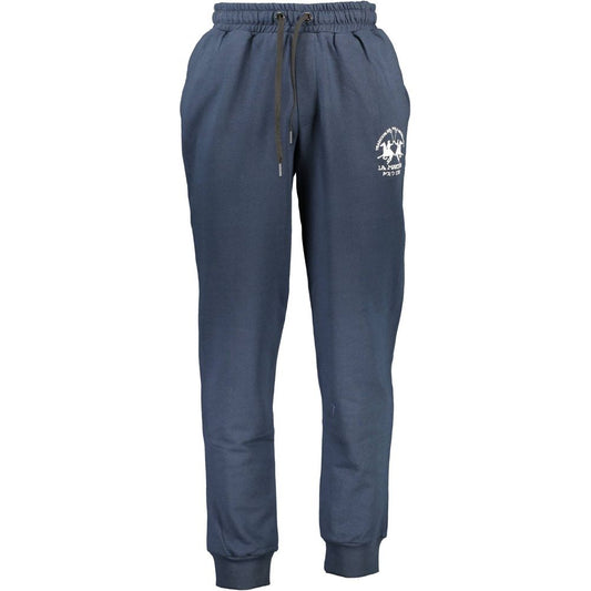 La Martina Blue Cotton Pant - Stylish Comfort for Active Living