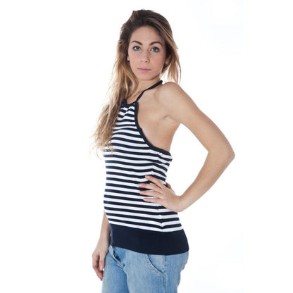 Datch Blue Cotton Tank Top - Casual Elegance Redefined