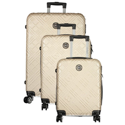 Laura Biagiotti Gold Polyethylene Luggage Set of 3 Trolleys