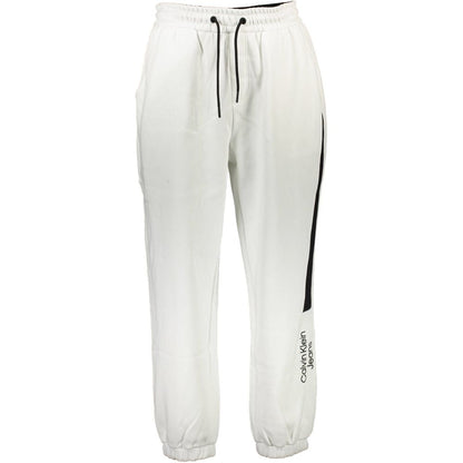 Calvin Klein White Cotton Sports Trousers