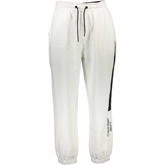 Calvin Klein White Cotton Sports Trousers