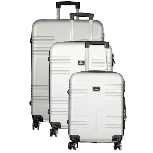 Laura Biagiotti Gray Polyethylene Luggage Set of 3 Trolleys