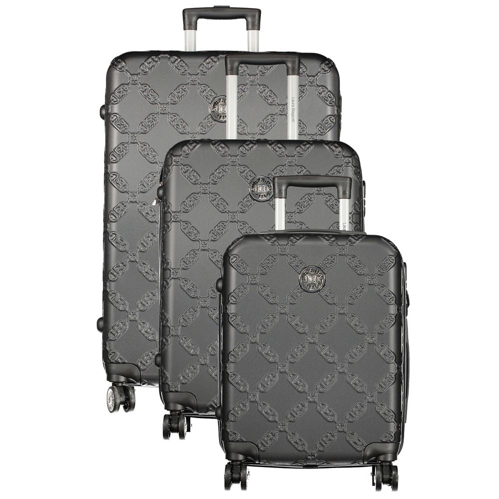 Laura Biagiotti Black Polyethylene Luggage Set of 3 Trolleys