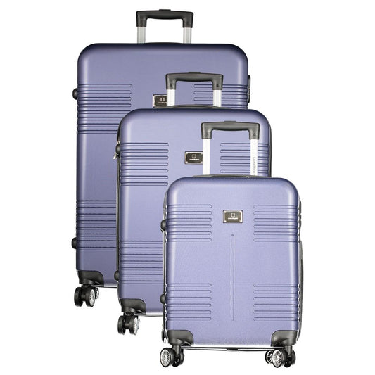 Laura Biagiotti Blue Polyethylene Luggage Set of 3 Trolleys