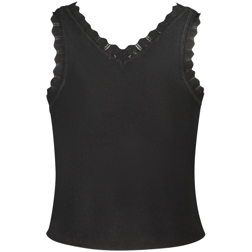 Guess Jeans Black Viscose Tank Top - Effortless Glamour