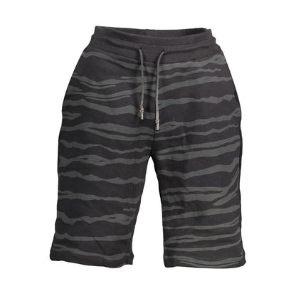 Cavalli Class Black Cotton Sports Shorts
